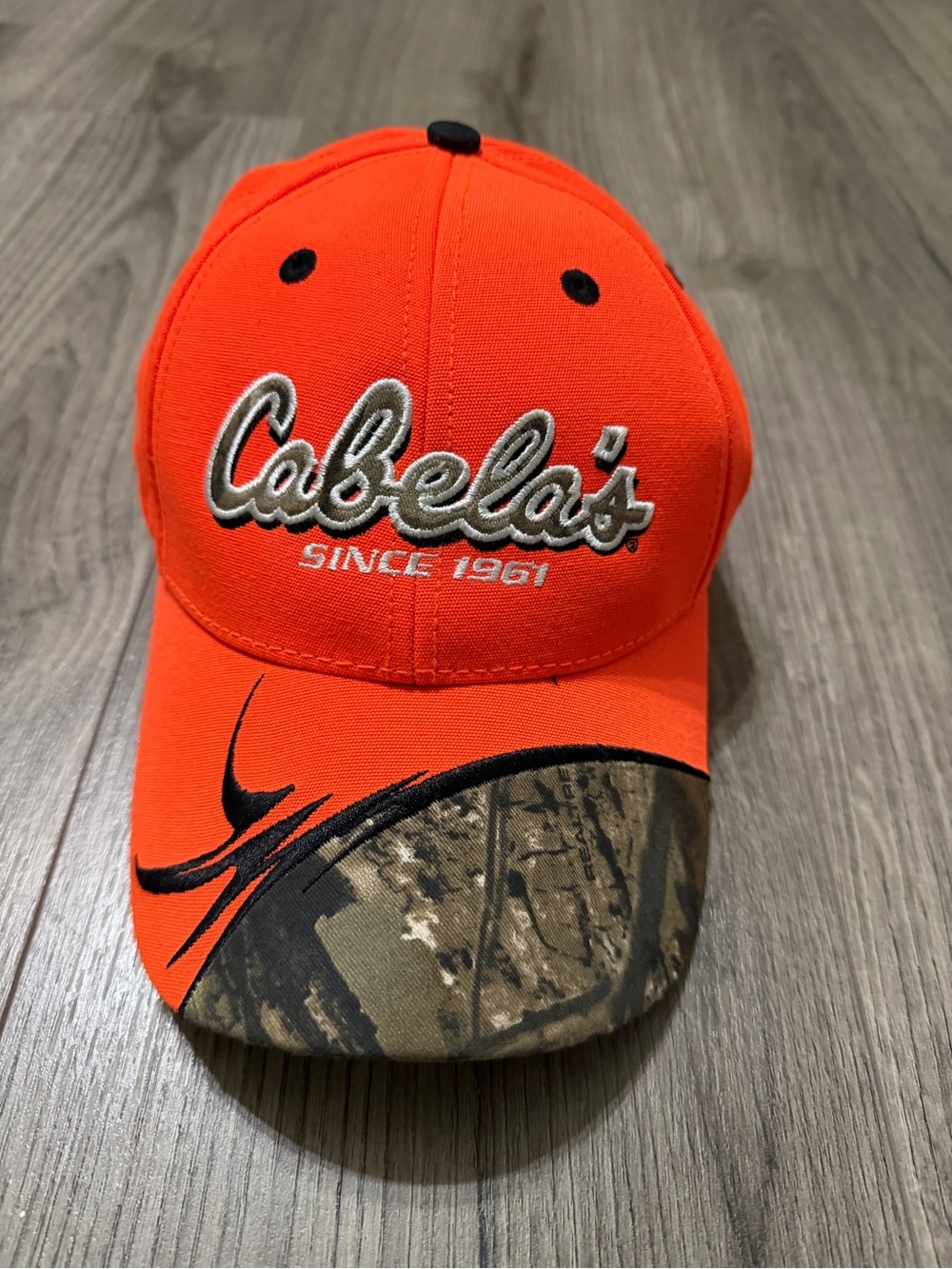 Cabela's Orange & Black Logo Hunting Cap